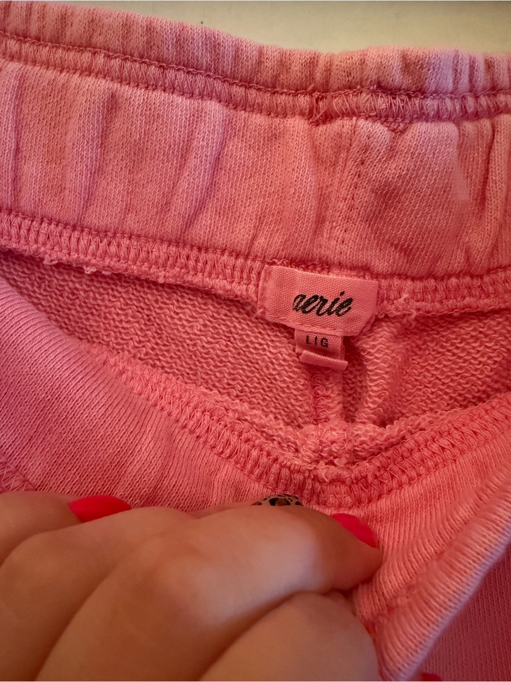 aerie Pink Terry Athletic Shorts with Pockets - Picture 3 of 4